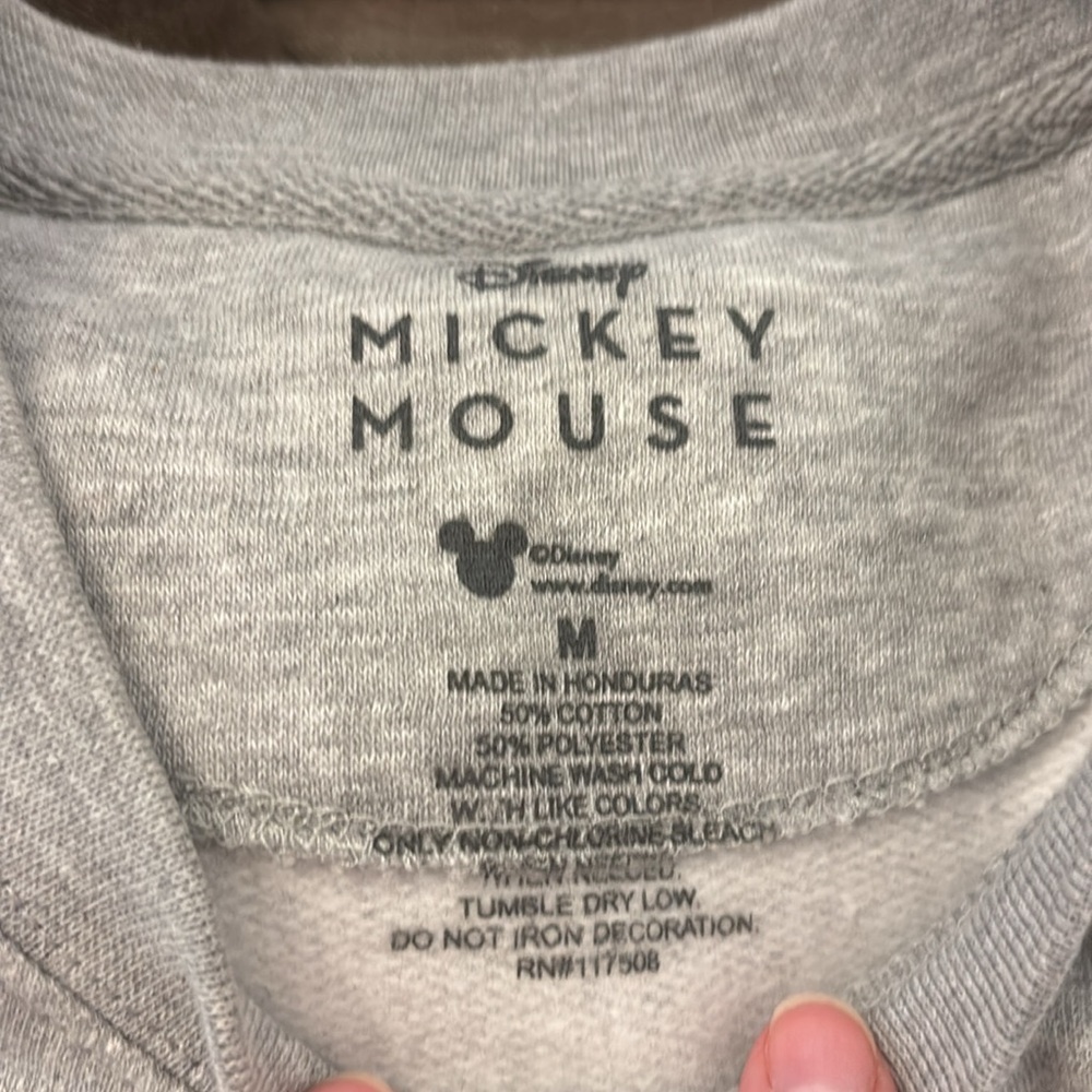 Disney Mickey Mouse Graphic Print Heather Gray Fleece Pullover Sweatshirt, Med - Picture 2 of 5